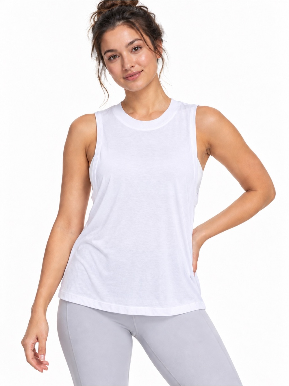 lululemon athletica White Crewneck Muscle Tank